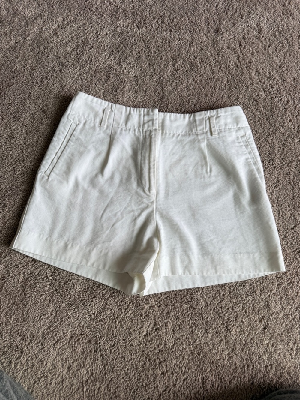 LOFT White High-Rise Tailored Shorts